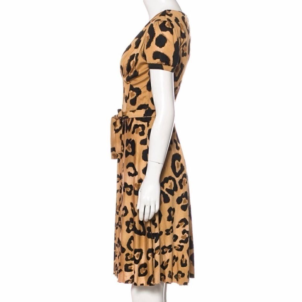 Blumarine Silk Leopard Print Dress, size 42